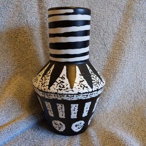 Black and White Patterned Vase
